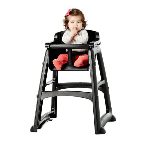  Rubbermaid Commercial Products Sturdy High-Chair for Child/Baby/Toddler, Unassembled, Black (FG781408BLA)