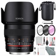 Rokinon 50mm f1.4 AS IF UMC Lens for Canon EF-Mount with Deluxe Accessory Bundle and Cleaning Kit
