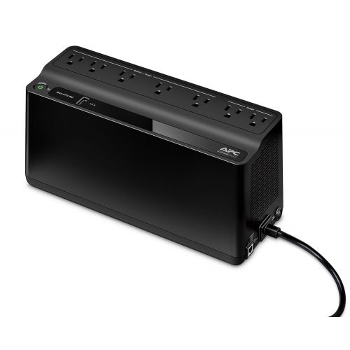  APC UPS 600VA Battery Backup & Surge Protector with USB Charging Port, APC UPS BackUPS (BE600M1)
