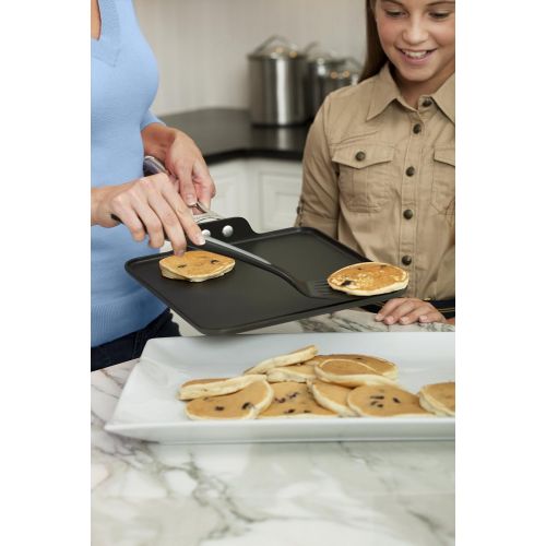  Calphalon Contemporary Hard-Anodized Aluminum Nonstick Cookware, Square Griddle Pan, 11-inch, Black