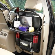 상세설명참조 Esimen 2 Pack Car Back Seat Organizer, Foldable Car Dining Table Holder Bottles Holder Multifunctional Back Seat Protector Universal Use as Car Backseat Organizer for Kids (Beige)