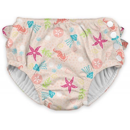  I play. i play. Baby Girls Ruffle Snap Reusable Absorbent Swim Diaper