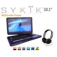 Sykik SYDVD196, 9.8 Inch All multi region zone free HD portable DVD player, USB, SD card slot, AC Adaptor, Car Adaptor, Remote Control (one year Sykik USA warranty) Black