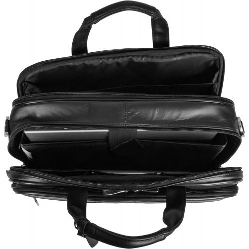  Kenneth Cole Reaction Genuine Leather Dual Compartment 15.4 Laptop Portfolio, Black