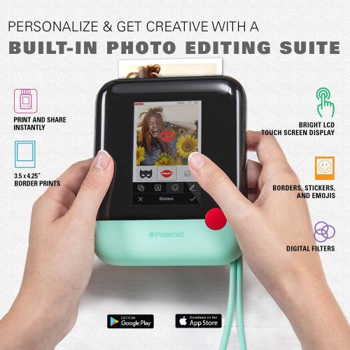 폴라로이드 Polaroid POP 2.0  20MP Instant Print Digital Camera w3.97” Touchscreen Display, Built-In Wi-Fi, 1080p HD Video, ZINK Zero Ink Technology & NEW App  Prints 3.5” x 4.25” Classic B