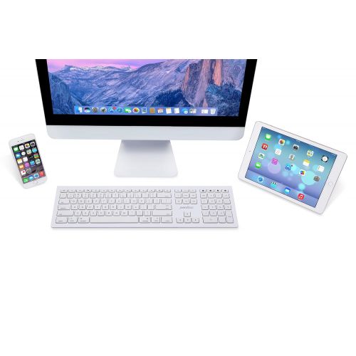  Perixx Periboard-806 Bluetooth Multi-Device Keyboard, Full Size Layout, Compatible with Mac OS X and iOS, White