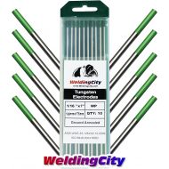 WeldingCity 10-pk Premium TIG Welding Tungsten Electrode Rod Pure (Green, EWP) 332 x 7 | 10-pcs
