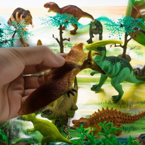  Fun Central 40 Pieces - Educational Realistic Dinosaurs Figurine Toys for Boys - Includes T-Rex, Triceratops and etc