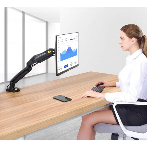 NB North Bayou Monitor Desk Mount Stand Full Motion Swivel Monitor Arm with Gas Spring for 17-27Monitors(Within 4.4lbs to 14.3lbs) Computer Monitor Stand F80