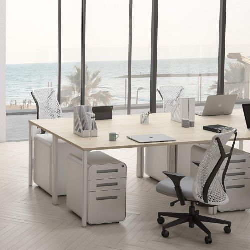  Laura Davidson Furniture Bowery Fully Adjustable Management Office Chair (White/Black)