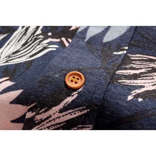  SSLR Mens Printed Casual Button Down Short Sleeve Hawaiian Shirt