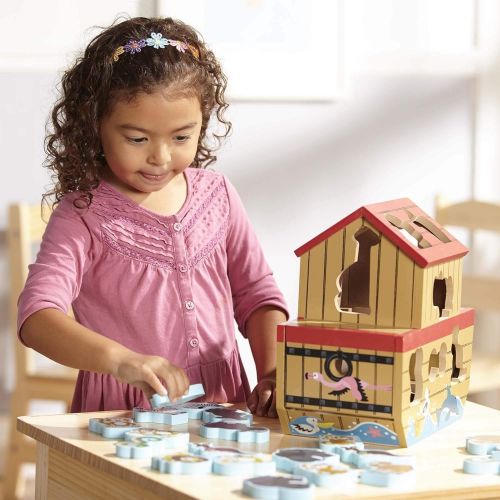  Melissa & Doug Noahs Ark Wooden Shape Sorter Educational Toy (28 pcs)
