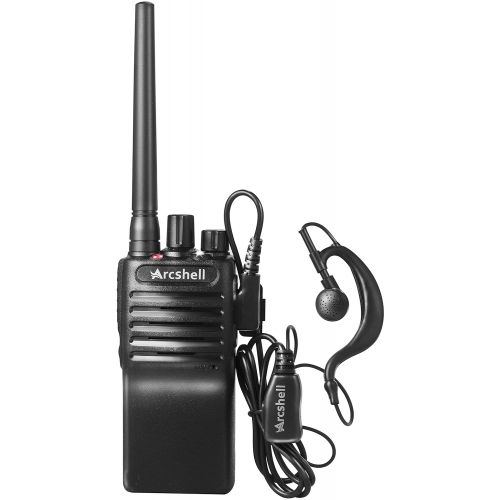  Arcshell Rechargeable Long Range Two-Way Radios with Earpiece 6 Pack UHF 400-470Mhz Walkie Talkies Li-ion Battery and Charger Included