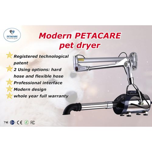  PETACARE Professional PET Wall Mounted Dryer with Smart LED Screen. Super Powerful Dog Grooming Blower, Not Vibrating and Never Get Rust, Suitable for Private and Business use. Who
