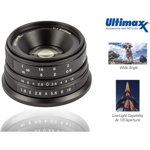  Ultimaxx 25MM f1.8 Manual Lens for Sony e Mount (NEX)
