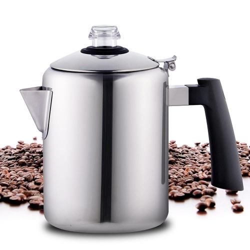  Cook N Home 8-Cup Stainless Steel Stovetop Coffee Percolator Pot Kettle, Tea