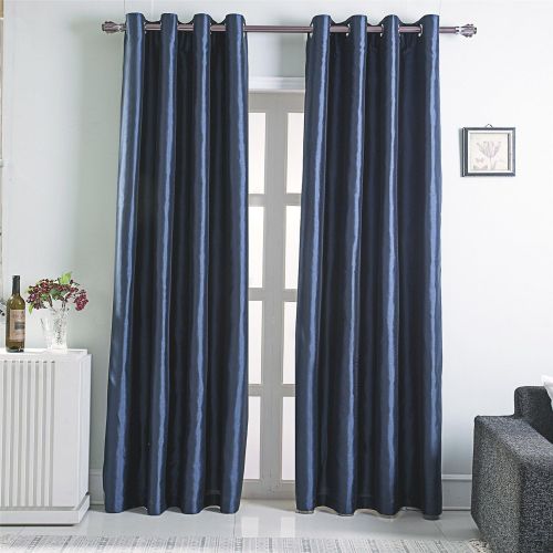  GYROHOME Heavy Faux Silk Blackout Curtains Fully Lined Solid Color Window treatment Drapes for Bedroom and Living Room Thermal Insulated Grommet Top Room Darkening Drapes,2 Panels