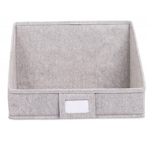  Internets Best Internet’s Best Open Cloth Storage Bin | Closet Shelf Storage Box | Organize Sheets Blankets Towels Sweaters Scarfs | Grey (4 Pack)