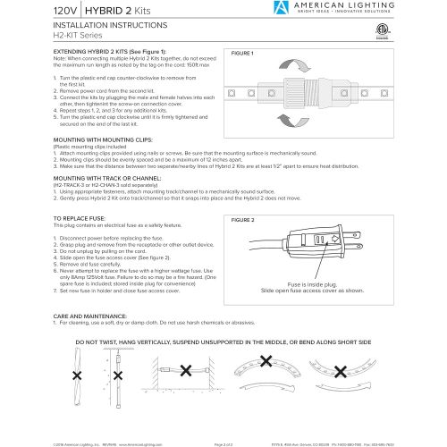  American Lighting H2-KIT-12-WH LED Hybrid2 Accent Lighting Kit, Dimmable, 5000K Bright White, 120V, 36-Watts, 12-Foot