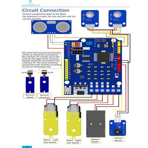  Adeept Smart Car Kit for Arduino, Remote Control Car Based on NRF24L01 2.4G Wireless, Robot Starter Kit, Arduino Robotics Model, Arduino Learning Kit with PDF Guidebook/Tutorial