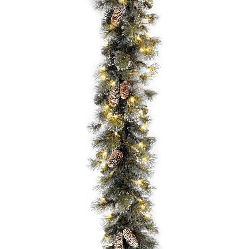  National Tree Company National Tree 9 Foot by 10 Inch Glittery Pine Garland with Snowflakes and Cones (GP1-300-9A-1)