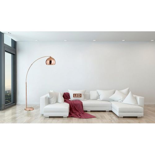  Artiva USA LED611108RC ALRIGO 80 LED Arch Floor Lamp with Dimmer, Rose Copper