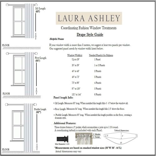  Laura Ashley 4 Piece Linley Lined Drape Set