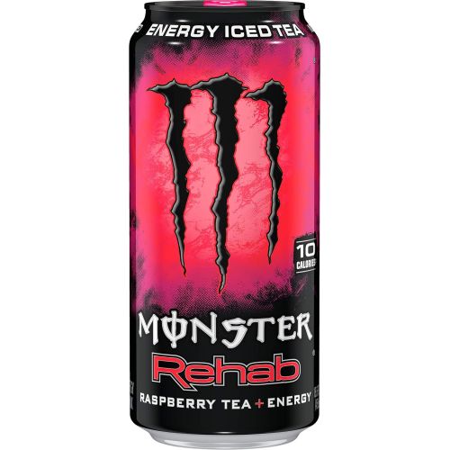  Monster Energy Monster Rehab Energy Drink, Raspberry Tea, 15.5 Ounce (Pack of 24)