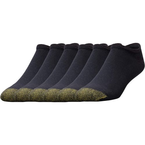  Gold Toe Mens 6-Pack Cotton Cushion No Show Liner Socks