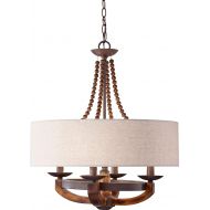 Feiss F27524RIBWD Adan Candle Chandelier Lighting, Iron, 4-Light (22Dia x 25H) 240watts