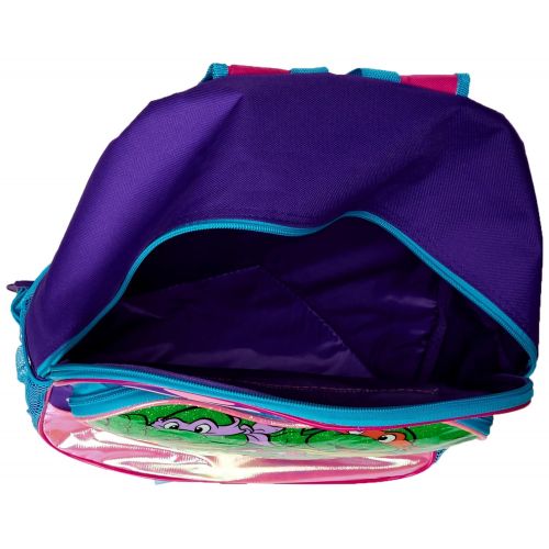  Nickelodeon Teenage Mutant Ninja Turtles Little Girls Heart Pocket 16 Inch Backpack, Green/Pink, One Size