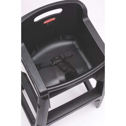  Rubbermaid Commercial Products Sturdy High-Chair for Child/Baby/Toddler, Pre-Assembled, Black (FG780608BLA)