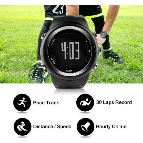  EZON Outdoor Sports Watch Pedometer Calorie Counter Running Big Number Digital Wristwatch Men Women T023