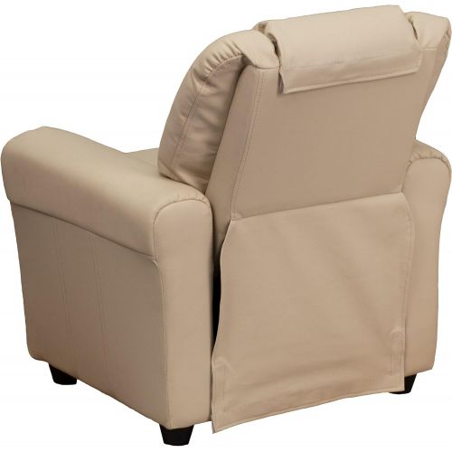  Flash Furniture Contemporary Brown Leather Kids Recliner with Cup Holder and Headrest