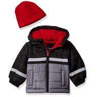 London+Fog London Fog Baby Boys Color Blocked Puffer Jacket Coat with Hat