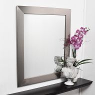BrandtWorks, LLC BM001M Modern Wall Mirror, 27 X 32, Silver,27 X 32