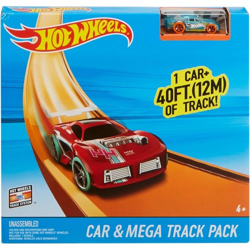  [아마존베스트]Hot Wheels Car & Mega Track Pack