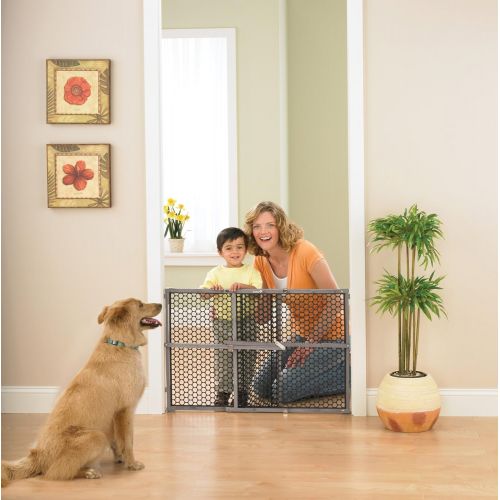  Safety 1st Vintage Wood Baby Gate with Pressure Mount Fastening (Gray)