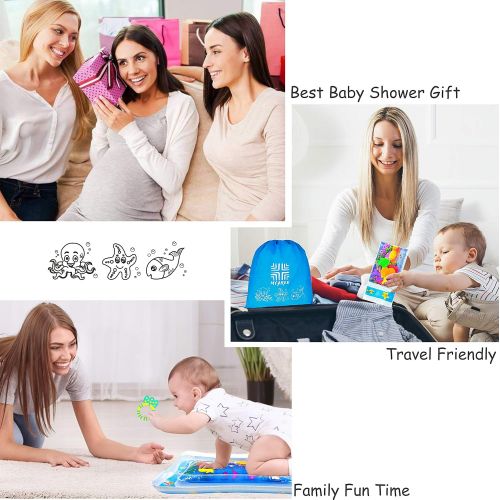  [아마존 핫딜]  [아마존핫딜]MYAREE Tummy Time Inflatable Water Play Mat with Baby Teether and Multi Purpose Storage Bag for Ultimate Fun Time Activity to Develop Your Precious Babys Visual Stimulation and Sen