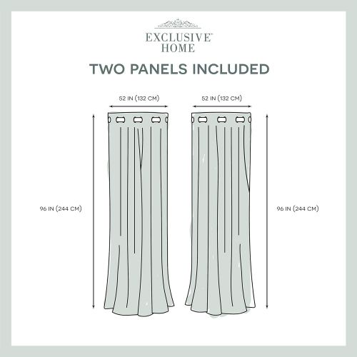  Exclusive Home Curtains Exclusive Home Kochi Linen Blend Grommet Top Curtain Panel Pair, Dove Grey, 52x108, 2 Piece