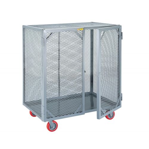  Little Giant SCN-3660-6PPY Welded Steel Visible Mobile Storage Locker without Center Shelf, 2000 lbs Load Capacity, 56 Height x 36 Width x 60 Length