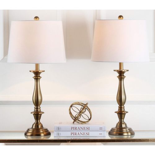  Safavieh Lighting Collection Brighton Candlestick Gold 29-inch Table Lamp (Set of 2)