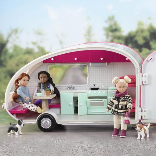  Lori by OG Fuschia Roller Glamper RV Camper Vehicle for Doll, 6
