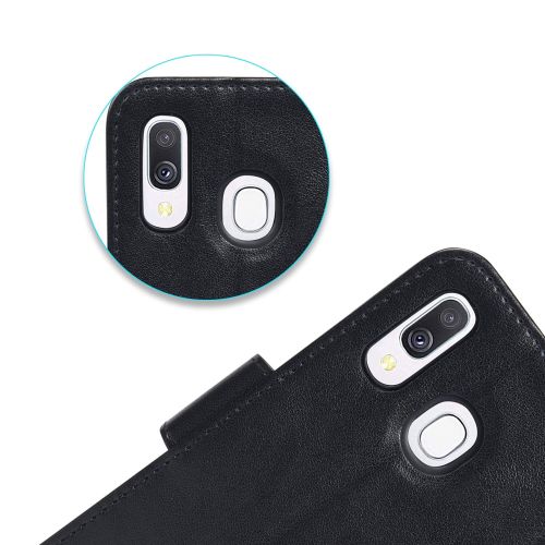  [아마존 핫딜]  [아마존핫딜]Arae Handyhuelle Kompatibel mit Samsung Galaxy A40 Leder Huelle Tasche Flip Cover Schutzhuelle - Schwarz