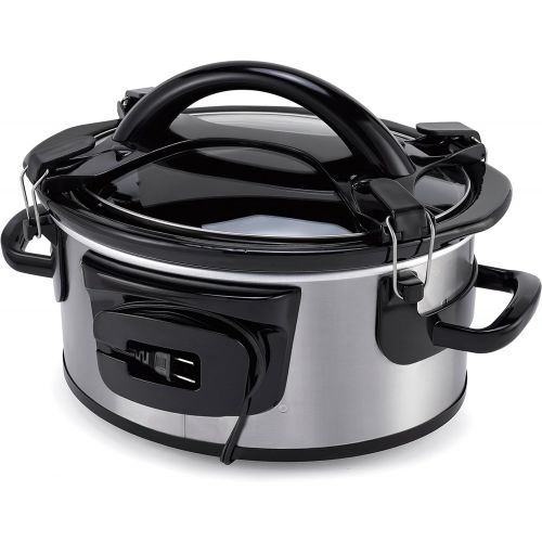 크록팟 Crockpot SCCPVS600ECP-S Crock-Pot Cook and Carry Portable Slow Cooker with Digital Control, 6 Quart, Silver