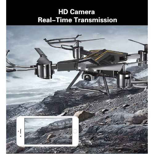  DICPOLIA RC Helicopter Remote Control Gesture Control 6Axis 0.3MP HD Camera WIFI FPV RC Quadcopter Drone Selfie Foldable ,Outdoor Return Home RC Flying Helicopter 4 Blades RC Plane Toy Gift