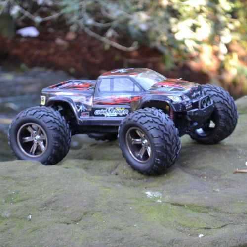  Hosim High Speed RC Off-Road Car 9112, 38km/h 1/12 Scale Radio Controlled Electric All Terrain Car - 2.4Ghz 2WD Remote Control Monster Truck for Both Kids and Adults (Red)