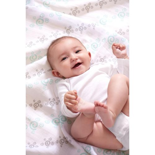  ADEN aden by aden + anais Swaddle Baby Blanket, 100% Cotton Muslin, 4 Pack, 44 X 44 inch, Baby Star - Elephants