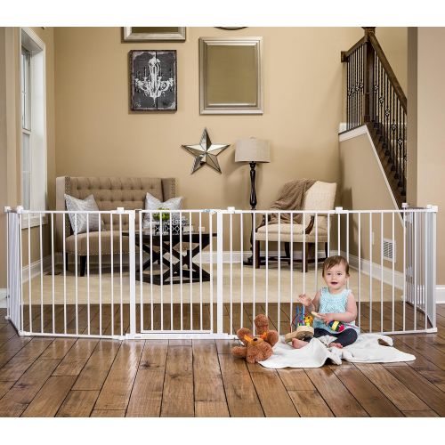  Regalo 192-Inch Super Wide Adjustable Baby Gate and Play Yard, 4-In-1, Bonus Kit, Includes 4 Pack of Wall Mounts