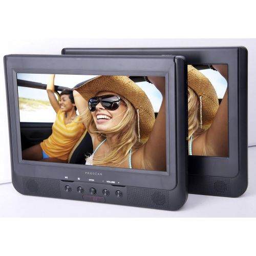  Sylvania SDVD1037 10-Inch Dual Screen DVD Player with USB Card Slot, Remote Control and Car Seat Mount